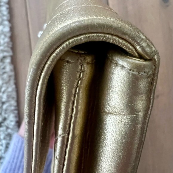 CHANEL Gold Lambskin Clutch/Purse with pearl/gold “CC” - Picture 10 of 12